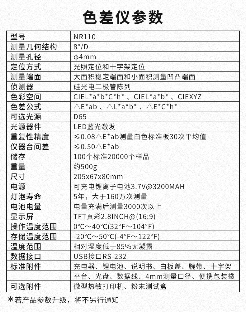 色差儀參數