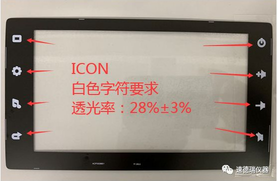 白色油墨I(xiàn)CON按鍵透光率測試需求實例